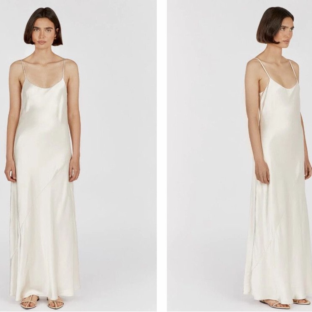 Dissh “Mya” cream, satin, maxi slip dress in a U.S. 6.